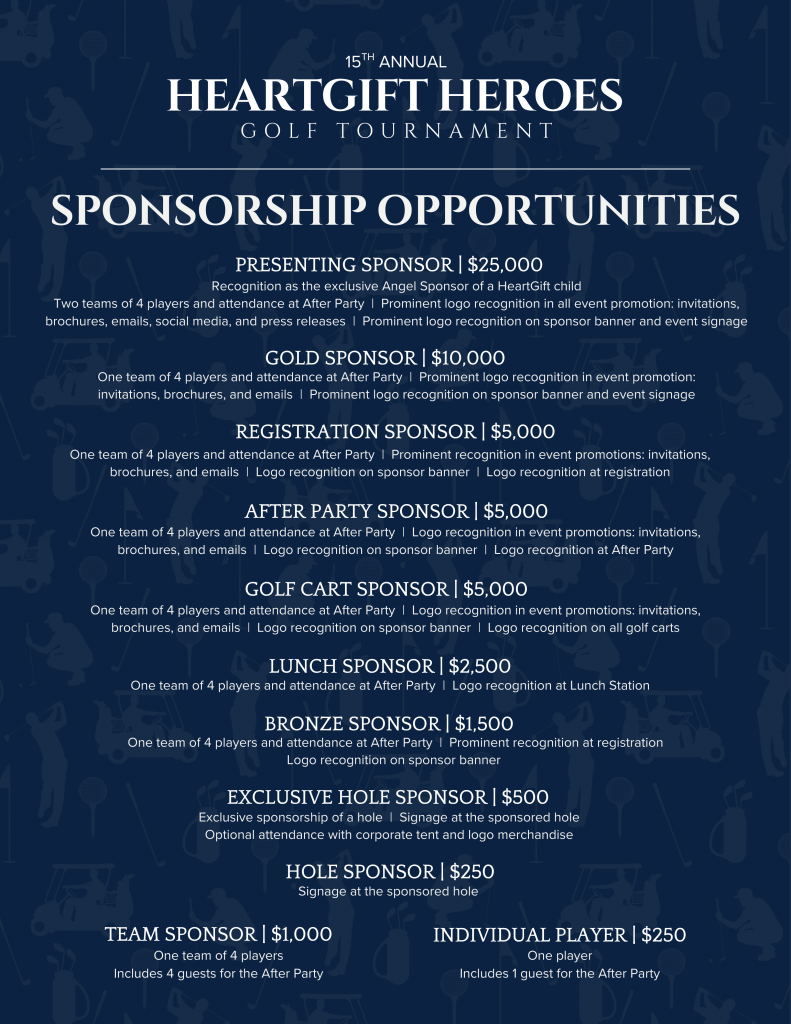 HeartGift Louisiana Golf Tournament 2026 Sponsorship Opportunities
