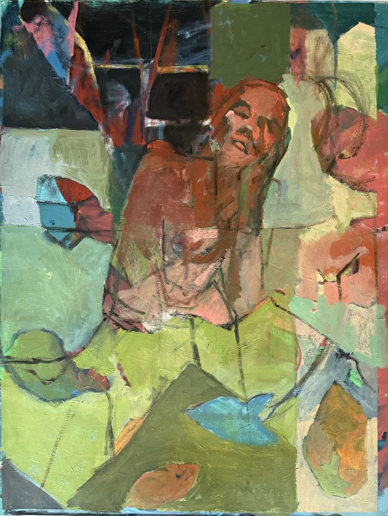 Jennifer Agricola Mojica, I Can Hear My Heart Beating, 2024, Signed and dated on reverse, Oil on Paper, 36 x 27 in, 91.4 x 68.6 cm