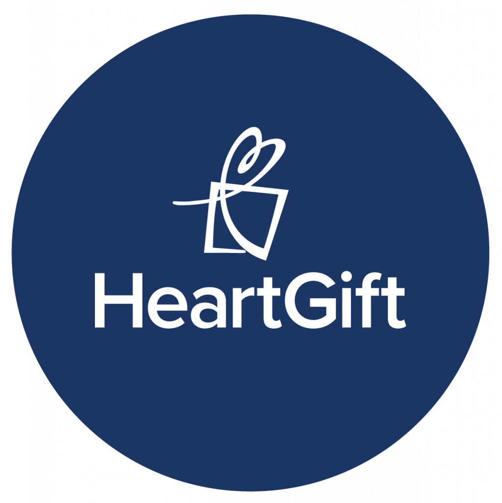 HeartGift Foundation Logo white on blue circle