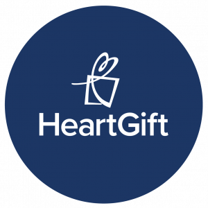HeartGift Foundation Logo white on blue circle